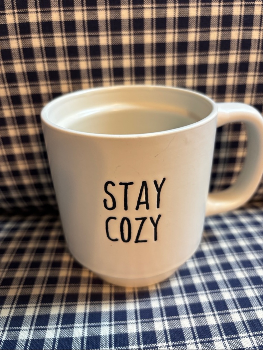 Stay Cozy White Ceramic Mug - Blank Brand
